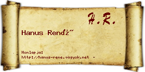 Hanus René névjegykártya